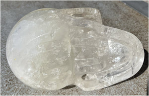 LifeSize Himalayan Quartz Crystal Skull with Multi-Colored Hematite, Lovely Rainbows