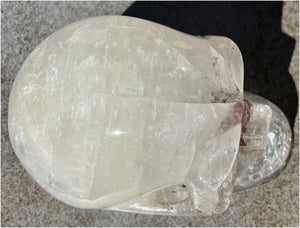LifeSize Himalayan Quartz Crystal Skull with Multi-Colored Hematite, Lovely Rainbows