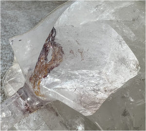 LifeSize Himalayan Quartz Crystal Skull with Multi-Colored Hematite, Lovely Rainbows