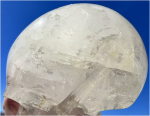 LifeSize Himalayan Quartz Crystal Skull with Multi-Colored Hematite, Lovely Rainbows