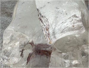 LifeSize Himalayan Quartz Crystal Skull with Multi-Colored Hematite, Lovely Rainbows