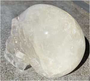 LifeSize Himalayan Quartz Crystal Skull with Multi-Colored Hematite, Lovely Rainbows