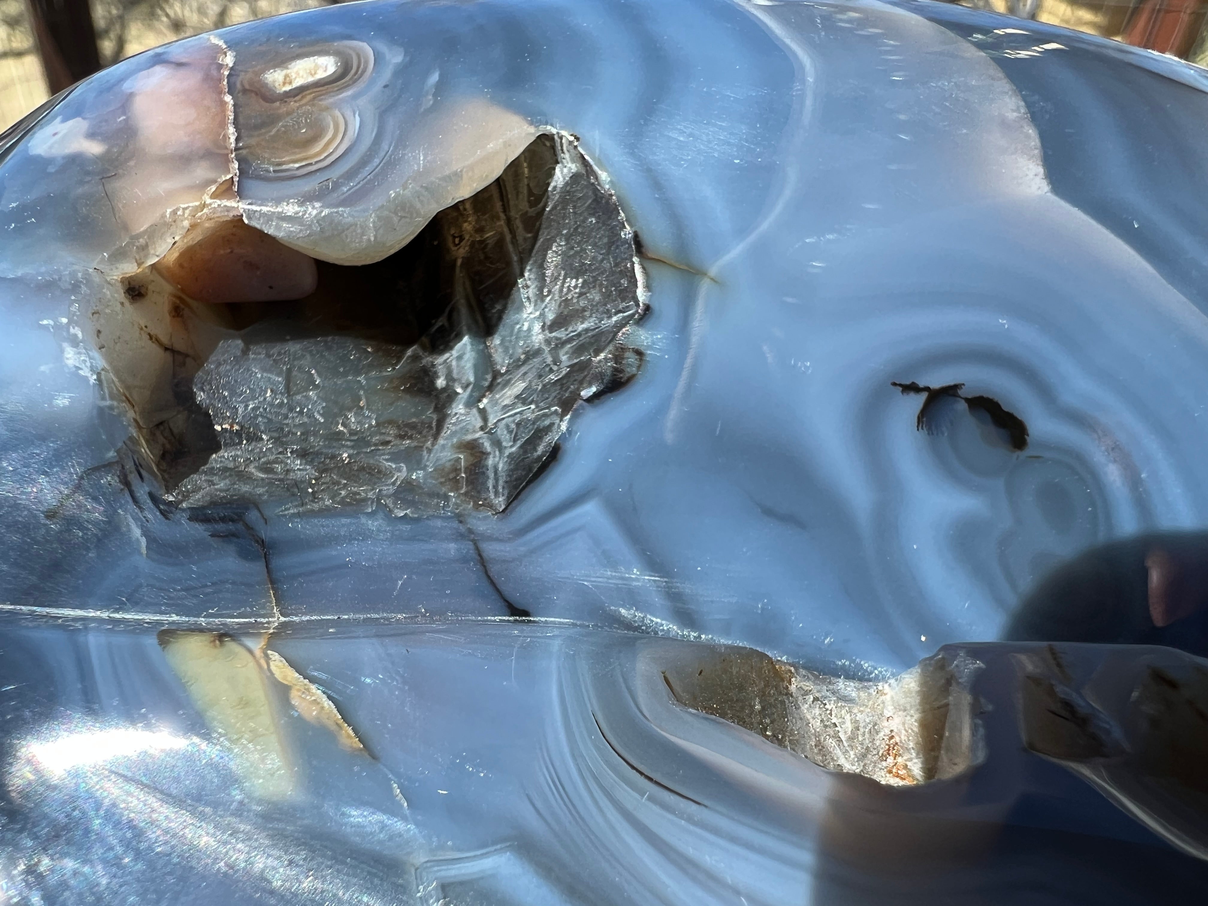 Huge AMETHYST GEODE Crystal Skull with Chlorite, Hematite, Dendritic inclusions, AMAZING Vugs - 20lbs+
