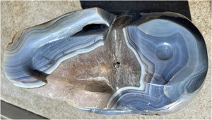 Huge AMETHYST GEODE Crystal Skull with Chlorite, Hematite, Dendritic inclusions, AMAZING Vugs - 20lbs+