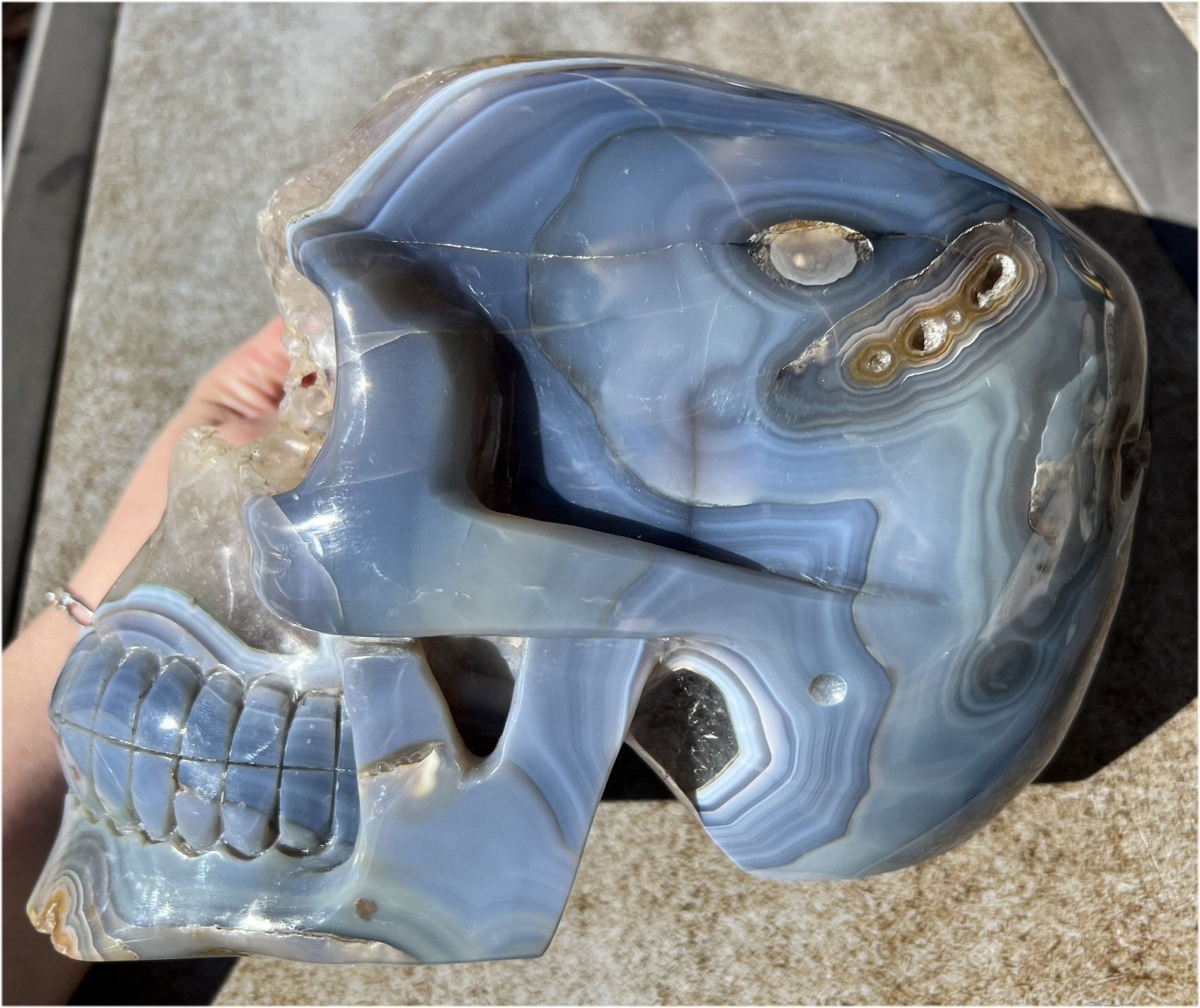 Huge AMETHYST GEODE Crystal Skull with Chlorite, Hematite, Dendritic inclusions, AMAZING Vugs - 20lbs+