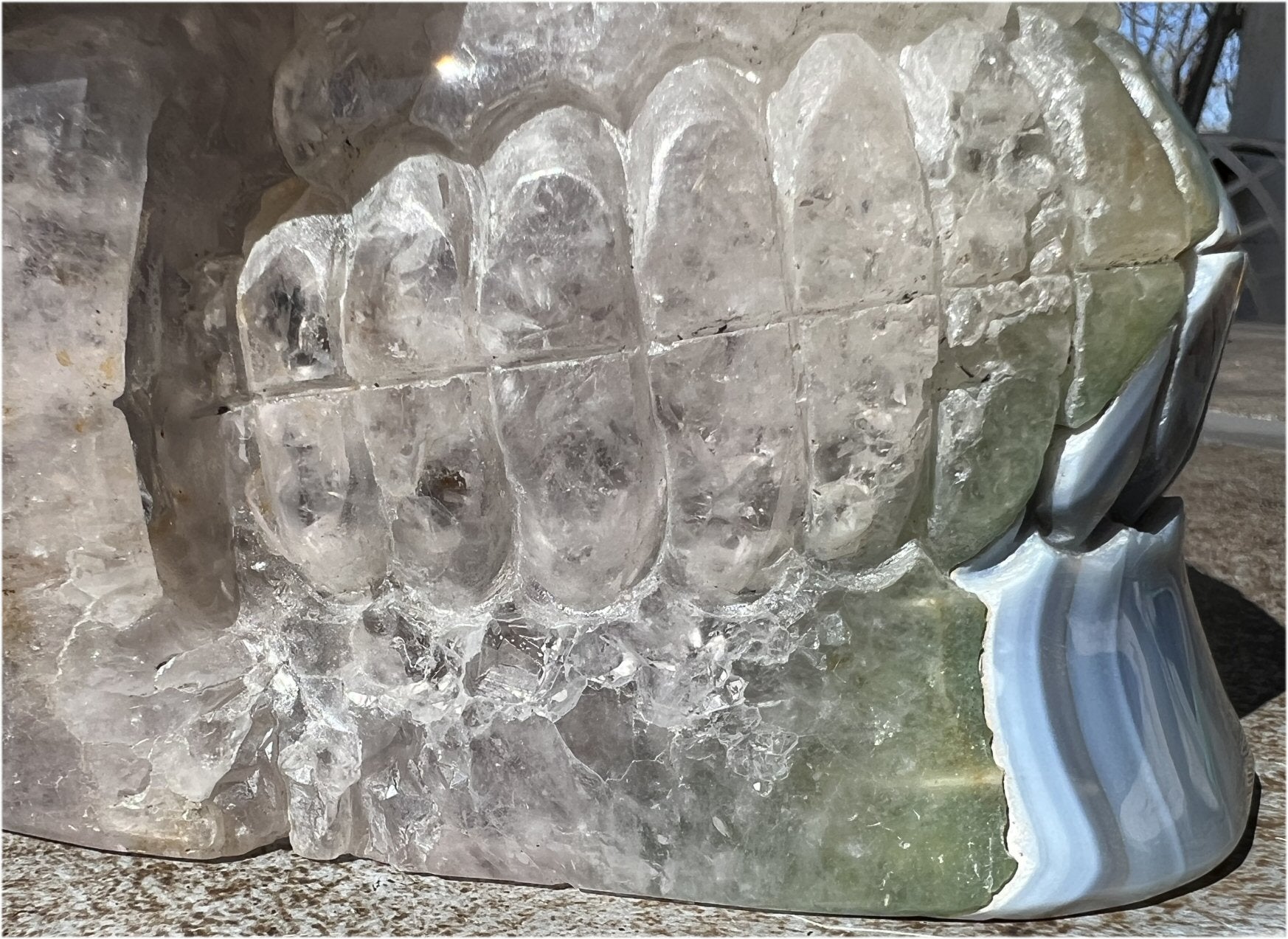 Huge AMETHYST GEODE Crystal Skull with Chlorite, Hematite, Dendritic inclusions, AMAZING Vugs - 20lbs+