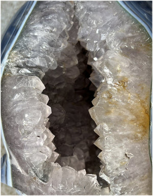 Huge AMETHYST GEODE Crystal Skull with Chlorite, Hematite, Dendritic inclusions, AMAZING Vugs - 20lbs+