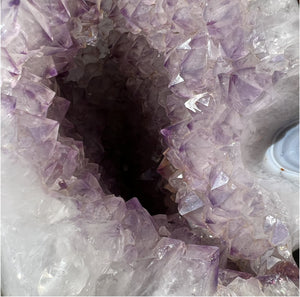 Stunning ~Gigantic~ AMETHYST GEODE Crystal Skull with Hematite, Dendritic inclusions - 26lbs+