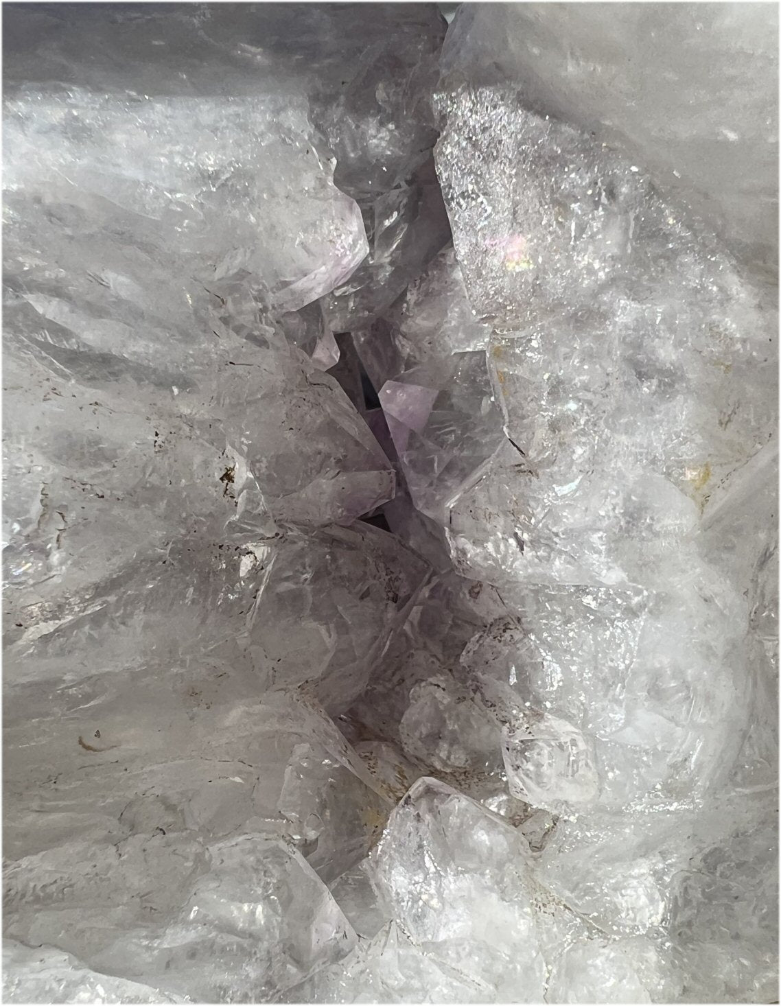 Amethyst Geode RAM Skull with Dendritic inclusions, Shimmery rainbows - Aries!
