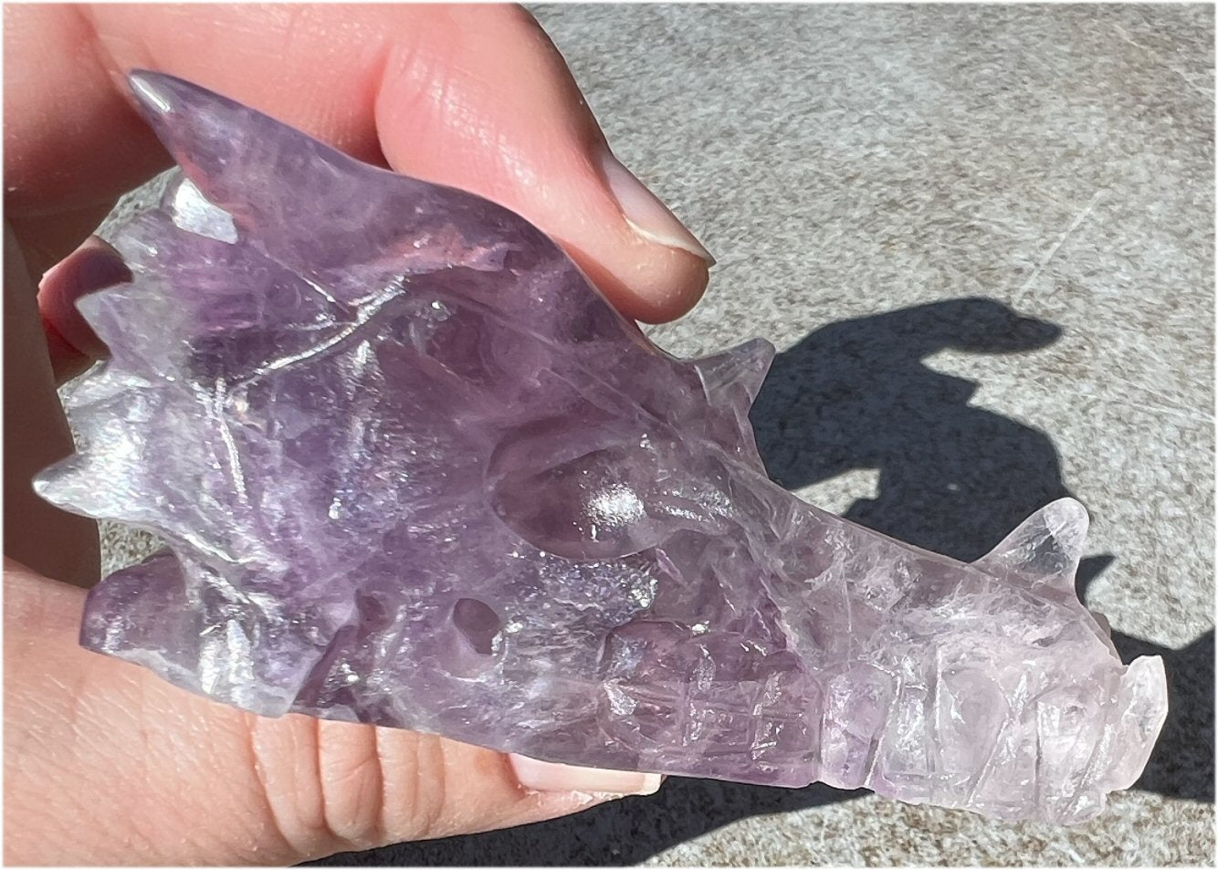Fluorite DRAGON Crystal Skull - Great for meditation!