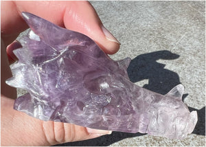Fluorite DRAGON Crystal Skull - Great for meditation!