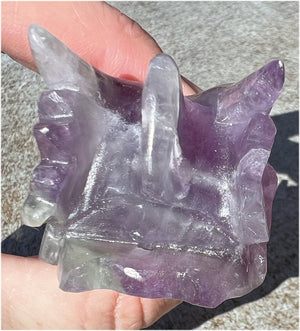 Fluorite DRAGON Crystal Skull - Great for meditation!