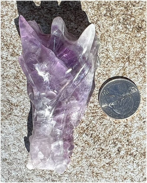 Fluorite DRAGON Crystal Skull - Great for meditation!