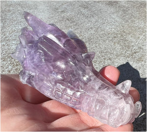 Fluorite DRAGON Crystal Skull - Great for meditation!