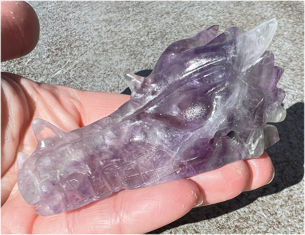 Fluorite DRAGON Crystal Skull - Great for meditation!