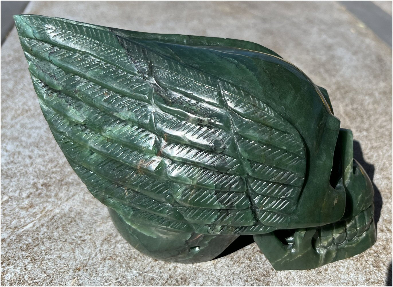 ~NEW!~ Nephrite Jade Winged VOYAGER Crystal Skull - Heart Chakra, Serenity
