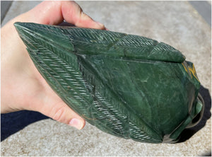 ~NEW!~ Nephrite Jade Winged VOYAGER Crystal Skull - Heart Chakra, Serenity