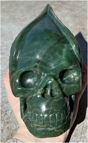 ~NEW!~ Nephrite Jade Winged VOYAGER Crystal Skull - Heart Chakra, Serenity