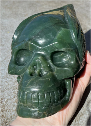 ~NEW!~ Nephrite Jade Winged VOYAGER Crystal Skull - Heart Chakra, Serenity