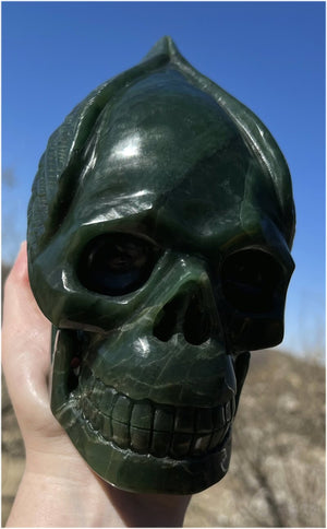 ~NEW!~ Nephrite Jade Winged VOYAGER Crystal Skull - Heart Chakra, Serenity