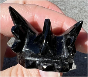 Black Obsidian PHOENIX Crystal Skull - Protection, Remove negativity - Scorpio!