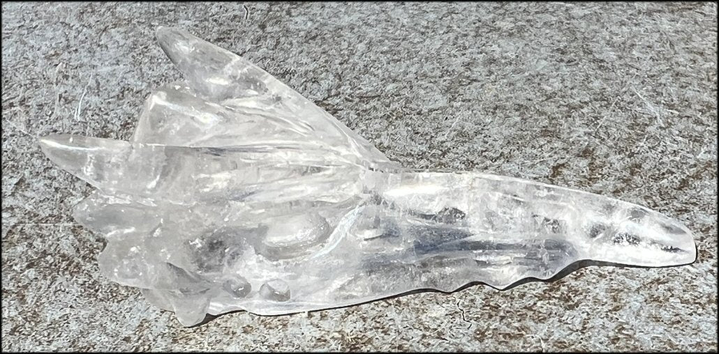 Quartz PHOENIX Crystal Skull with Lovely Clear areas, Interesting inclusions