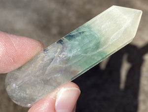 Fluorite Crystal Mini-Wand with Shimmery Rainbows