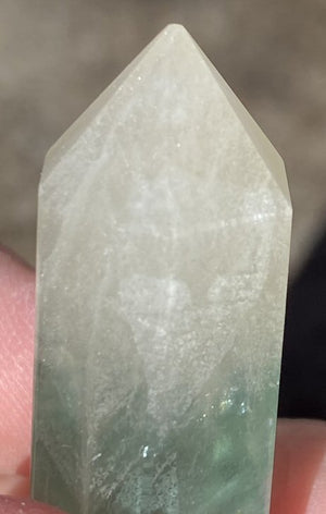 Fluorite Crystal Mini-Wand with Shimmery Rainbows
