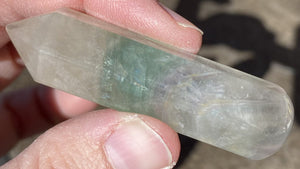 Fluorite Crystal Mini-Wand with Shimmery Rainbows