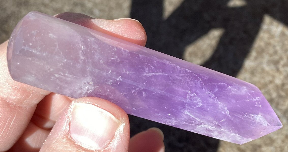 Brazilian Amethyst Crystal Wand with Shimmery Rainbows - Divine Guidance