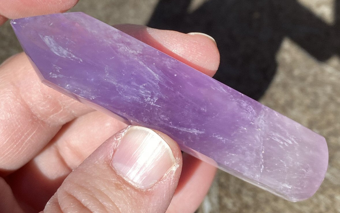 Brazilian Amethyst Crystal Wand with Shimmery Rainbows - Divine Guidance