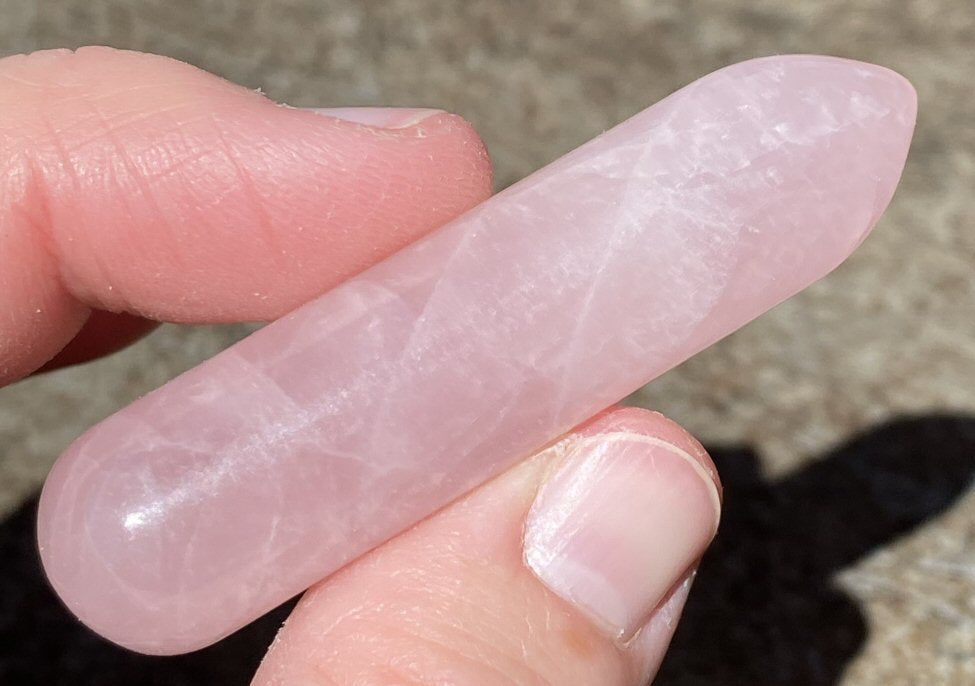 Rose Quartz Crystal Massage Wand / Mini-Wand - Heal emotional trauma, Self-love