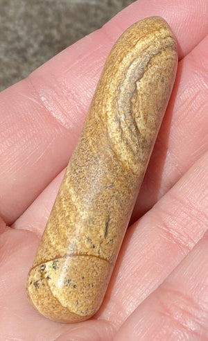 Picture Rock Jasper Massage Wand / Mini-Wand - Harmony, Positive energy flow