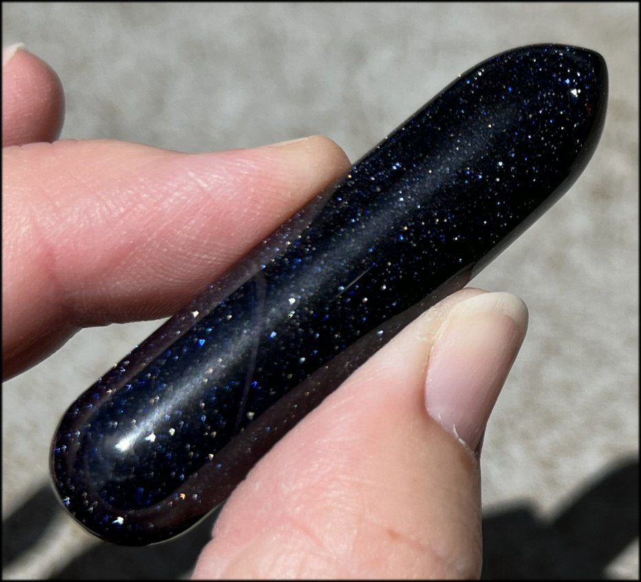 Sparkly Purple Goldstone Mini-Wand - Great for Healing Work