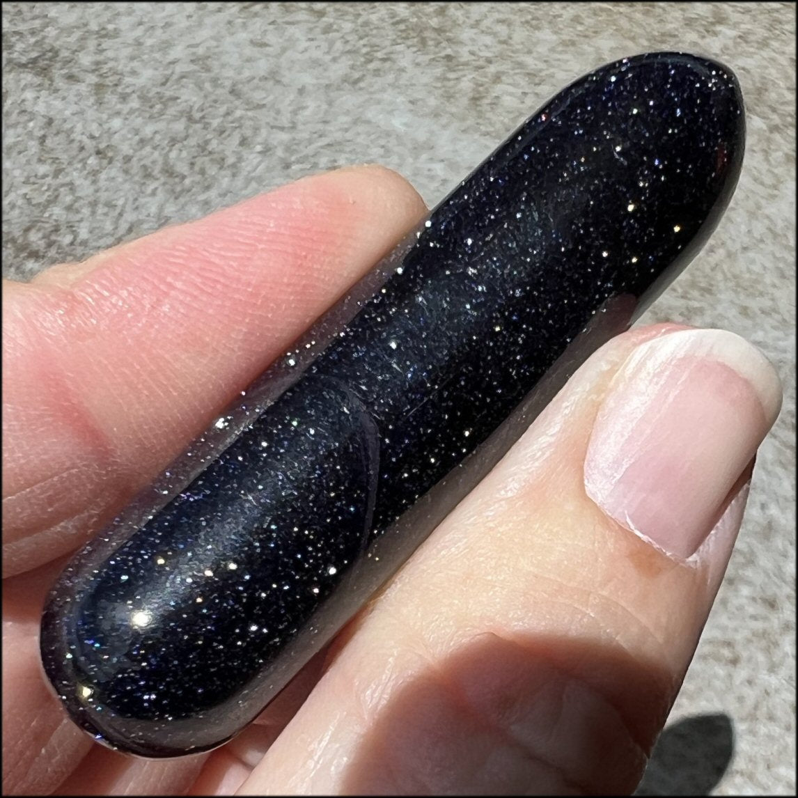 Sparkly Purple Goldstone Mini-Wand - Great for Healing Work
