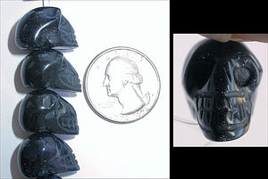 1 PURPLE GOLDSTONE Crystal Skull Bead, Vertical Drill - Healing Work!