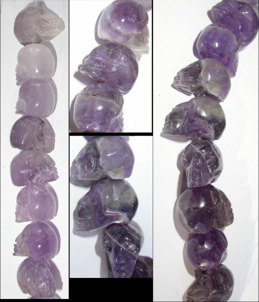 1 AMETHYST Crystal Skull Bead, Vertical Drill - Divine Guidance!