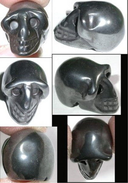 HEMATITE Pocket Sized Crystal Skull - Grounding! Manifest Divine Light!