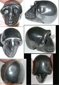 HEMATITE Pocket Sized Crystal Skull - Grounding! Manifest Divine Light!